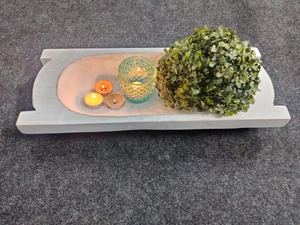 Antique White Decorative Mango Wood Dough Bowl <b>Large</b> Rectangular 100% Natural Wax Luxury Handmade Multi-functional <b>Candle</b> Holder - Product Image 3