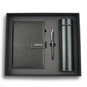 2026 New Style Retro Business Custom Logo and Color Customized Luxury <b>Notebooks</b> Pen Bottle Gift <b>Sets</b> with Letterpress Printing - Product Image 1