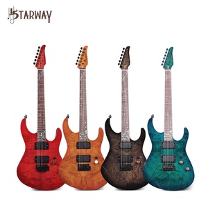 Guitarra Starway E296 de 6 Cuerdas, Cuerpo de Madera de Tilo con Rayas Brillantes, Superventas - Product Image 1