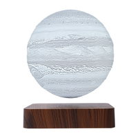 Lampe de table à lévitation magnétique de conception moderne imprimée en 3D, lune et Jupiter, lumière flottante, LED blanc chaud, contrôle tactile, branchement secteur, pour la maison