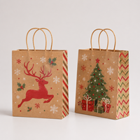 Sacs en papier kraft biodégradables écologiques Allwin Packfactory avec logo personnalisé et poignée en jute pour les boutiques de cadeaux de Noël