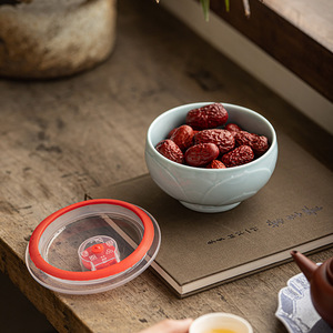 Bol de conservation des aliments en céramique avec couvercle, hermétique, compatible micro-ondes, petit bol à soupe pour collations et fruits - Product Image 4