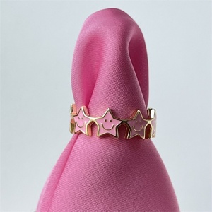 Productos en Oferta, Joyería Chapada en Oro, Anillo de Estrella Rosa de Latón de Lujo Vintage - Product Image 4
