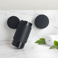 Tube de déodorant et de parfum en plastique noir mat, cylindrique, vide, 30g 50g 75g, avec capuchon à vis pour stick de lotion et écran, emballage à poussoir