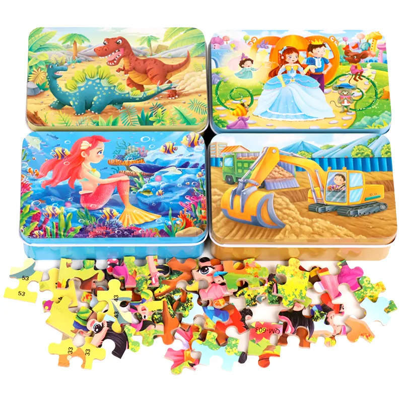 Manufacturer wholesale 3d wooden design paper toy adult puzzle games 60 pieces jigsaw puzzle for kids