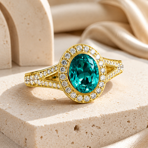 Anello con Zircone Ovale per Donne, Gioiello Elegante e di Lusso per le Dita - Product Image 3