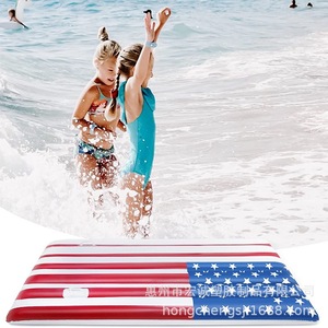 Inflatable Floating Raft 185x110cm American Flag Design Outdoor Beach Pool Float PVC Material Resort Use - Product Image 2