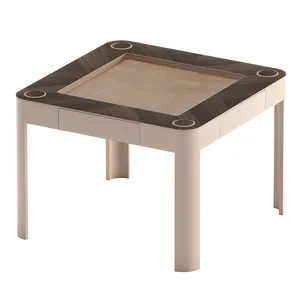 Table de jeu multifonctionnelle 4-en-1 convertible - Échecs, poker, porte-gobelets, boîte à jetons, accessoires de mahjong - Utilisation familiale - Product Image 4