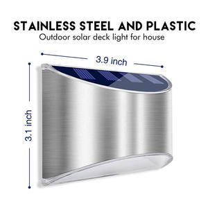 户外不锈钢4led装饰阶梯太阳能Led壁灯花园楼梯灯户外围栏 - Product Image 2