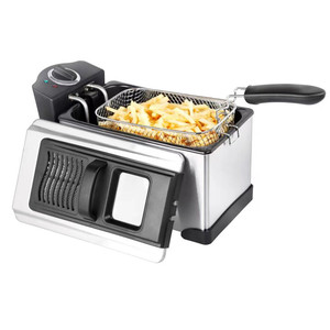 หม้อทอดไฟฟ้าขนาดใหญ่ ความจุเยอะ ขายดี หม้อทอดไร้น้ำมัน หม้อทอดไฟฟ้าแบบจุ่ม  วัสดุสแตนเลส ควบคุมด้วยปุ่มหมุน ได้มาตรฐาน CE CB EMC - Product Image 1