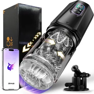 Masturbateur masculin automatique rotatif à 360° avec fonction de léchage, vibromasseur pour pénis, écran LCD, stimulateur télécommandé, jouets sexuels de poche - Product Image 1