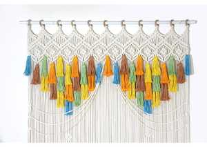 2023 nuevas cortinas de puerta de ventana de algodón tejidas a mano rame cortina colgante de pared - Product Image 6