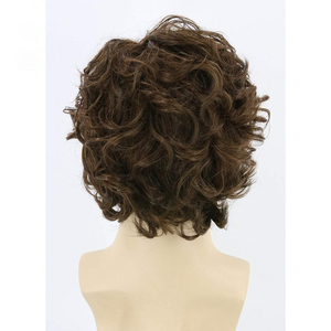 Peluca <span class=keywords><strong>de</strong></span> <span class=keywords><strong>Harry</strong></span> <span class=keywords><strong>Styles</strong></span> marrón europea y americana, pelo corto y rizado, peluca Kanikaron diaria, cubierta <span class=keywords><strong>de</strong></span> cabeza completa para hombres - Product Image 2