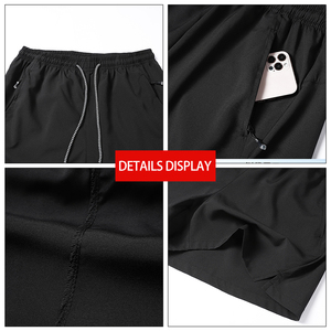 Wholesale Men's Summer Sporty <strong>Stretchy</strong> QuickDry Breathable Anti-Wrinkle Spandex/Polyester Sports <strong>Shorts</strong> Mid Elastic Waistband - Product Image 5