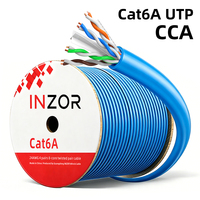 Câble Ethernet LAN intérieur INZOR 580C Cat 6A UTP CCA 23AWG, paire torsadée, POE, CCTV, Gigabit, caméra IP, câble réseau CAT6