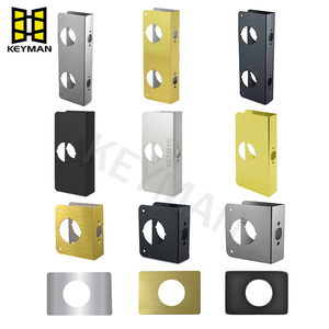 KEYMAN 1-3/8 pulgadas de espesor de la puerta de refuerzo 2-3/8 pulgadas Backset 2-1/8 pulgadas de diámetro interior de acero inoxidable Color latón tornillo fácil - Product Image 5