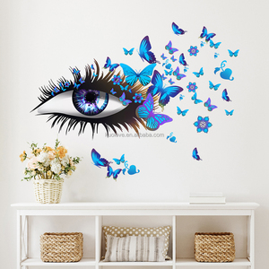 Cils créatifs pour les yeux Papillon coloré stickers muraux Salon chambre décoration papier peint autocollants auto-adhésifs - Product Image 2