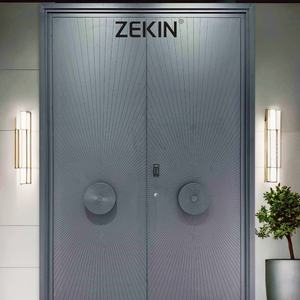 Porte ZEKIN DOOR, design moderne personnalisé en bois massif, contreplaqué extérieur, meilleur design de porte en bois avec battant coûteux pour appartement, design en verre - Product Image 5