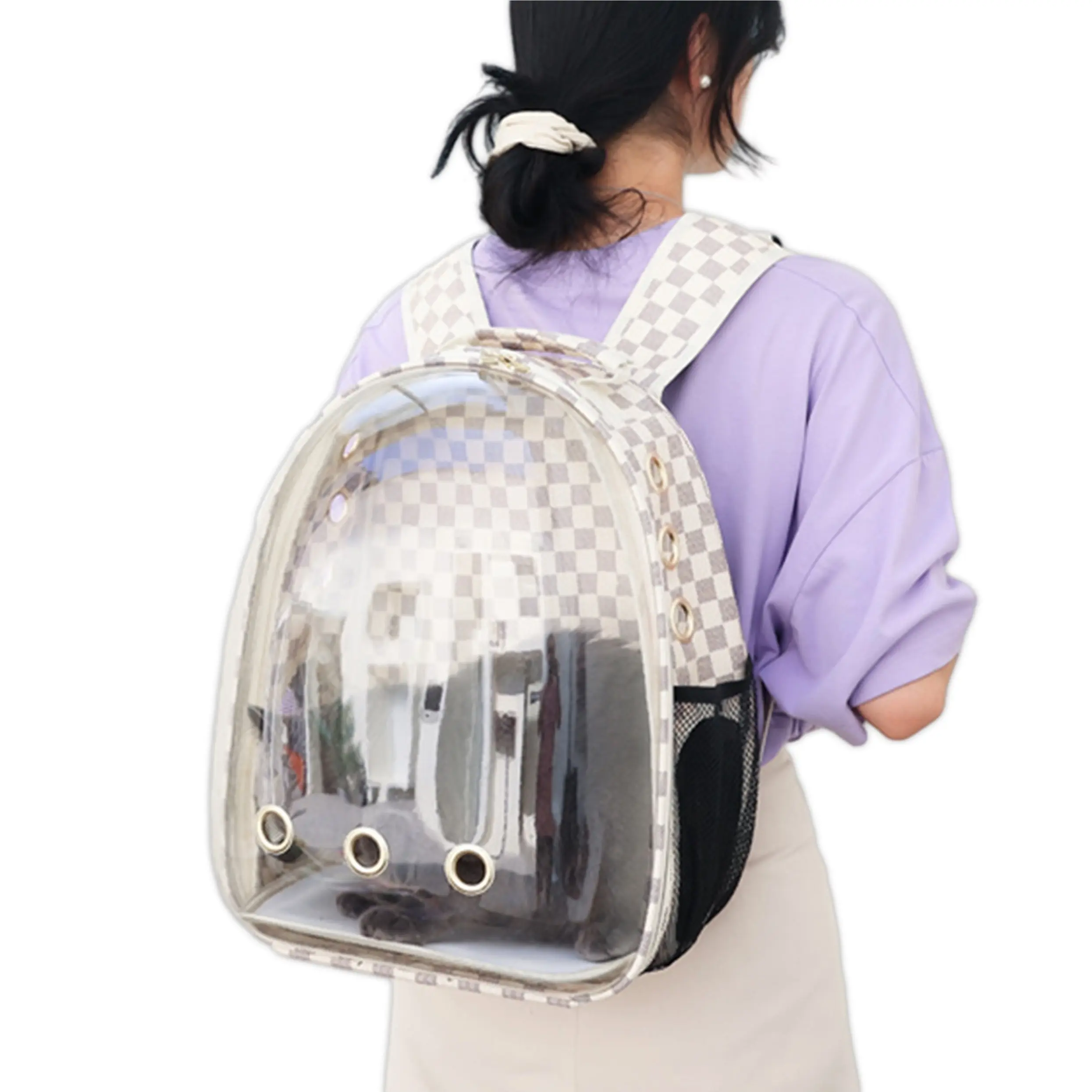 حقيبة ظهر فقاعية شفافة ، معتمدة من شركة الطيران للقطط والجرو ، حقيبة ظهر للمشي لمسافات طويلة على الأقدام والكلاب