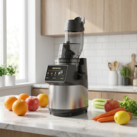 Extracteur de jus électrique personnalisé avec logo, 600 ml, en acier inoxydable, goulotte d'alimentation pour fruits entiers, presse à froid à mastication lente haute performance