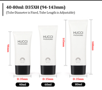Tube cosmétique ovale minimaliste en plastique blanc personnalisé D35 40ml-80ml pour emballage de crème solaire, crème BB, fond de teint avec embout