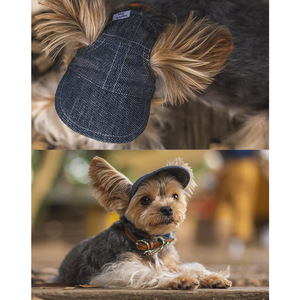Anpassbare Leichte Outdoor-Hundekappe Sport-Baseballmütze Sonnenschutz Denim-Haustierhut mit Ohrlöchern für Ganztägigen Komfort - Product Image 3