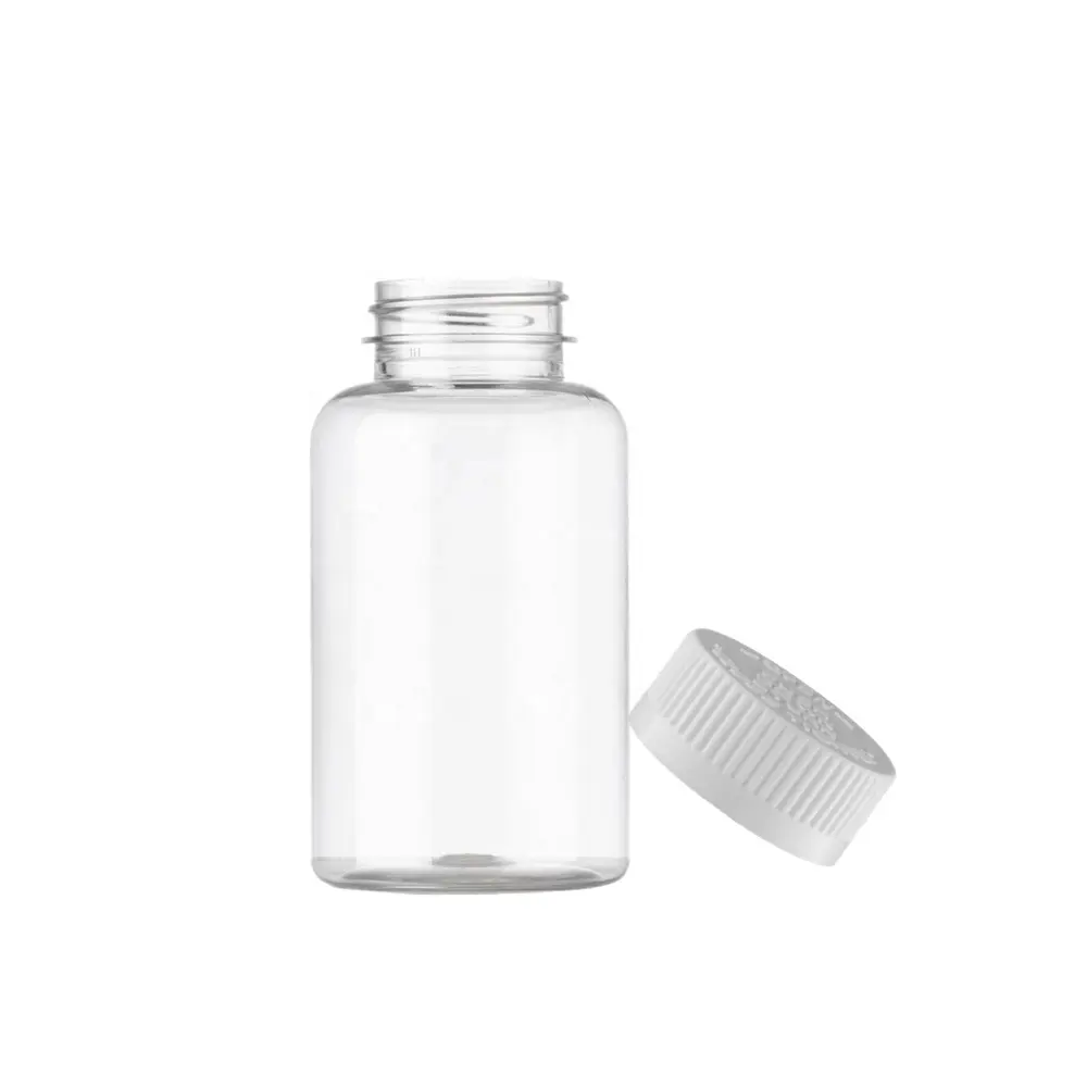 Pill Container Tablet Medicine Vitamin Supplement Packer Bottle Clear Width Mouth Plastic 100ml 150ml 200ml 250cc PET Screw Cap