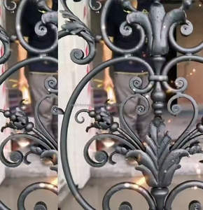 Porte battante moderne en fer forgé, galvanisée, durable, pour usage commercial, revêtement poudré, entrée extérieure, garantie 3 ans, facile à installer - Product Image 2