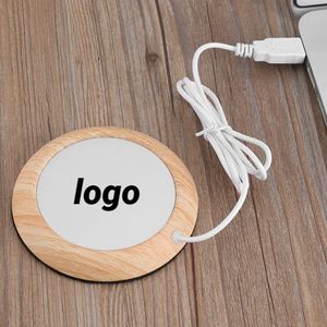 <b>USB</b> Custom Logo <b>Heated</b> Coaster Base Cup Thermostatic Coffee Warmer Eco-Friendly Engraved Gift Promotion - Product Image 1