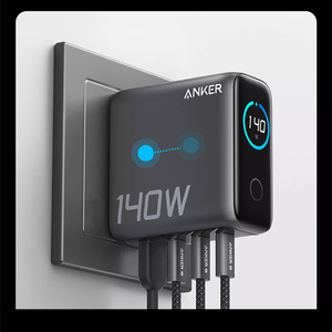 앤커 조로 140W <span class=keywords><strong>4</strong></span>포트 멀티 디바이스 고속 충전 고급 Gan 전원 어댑터 맥북용 - Product Image 2