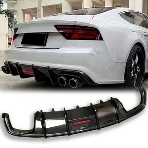 Diffusore in Fibra di Carbonio per Auto <span class=keywords><strong>A7</strong></span> S7 C7.5, Kit Carrozzeria, Splitter Paraurti Posteriore con Luce LED per Audi <span class=keywords><strong>A7</strong></span> S7 C7.5 2016 2017 <span class=keywords><strong>2018</strong></span> - Product Image 1