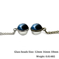 Le plus récent système solaire univers planète pendentif collier créatif boule de verre galaxie pendentif collier