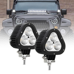 Vente chaude 12V 24V 45W Blanc <span class=keywords><strong>Triangulaire</strong></span> Lentille LED Travail Lumière <span class=keywords><strong>Remorque</strong></span> Brouillard Conduite Lumière Pod Lumière pour Camion SUV ATV - Product Image 1