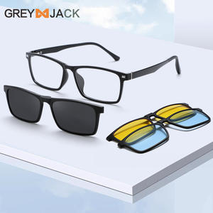 เกรย์แจ็คแว่นกันแดดแม่เหล็กกรอบสีดำ Tr90 เลนส์ยูวี 400 แฟชั่นสำหรับผู้ชายป้องกันแสงแดดขับรถเดินทางน้ำหนักเบา - Product Image 5