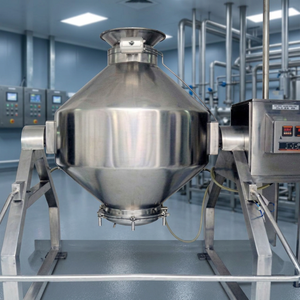 Mélangeur à double cône durable avec pièces de contact en acier inoxydable, système automatique à engrenages, conception inclinée pour un déchargement facile des produits chimiques - Product Image 3