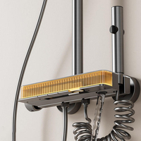 Système de douche moderne en laiton à touches de piano avec affichage numérique, 4 fonctions, ensemble pluie pour projets hôteliers et d'appartements