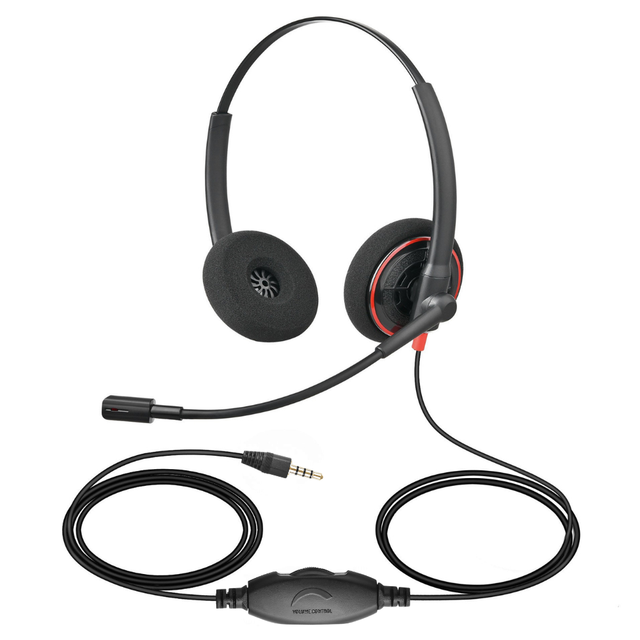 Wired Headset Aux 3.5mm Audio Jack Audio Headphones With Noise Cancelling Microphone Stereo Sound Headset for Office Music PC