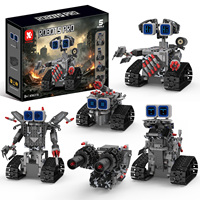 Kit de construction de robot de guerre programmable 5-en-1 avec télécommande, assemblage DIY, application APP, robot télécommandé avec lumière LED, jouet