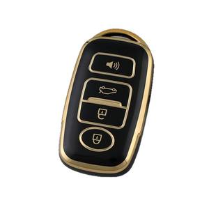 Housse de clé en TPU à bord doré, directement du fabricant, pour PERODUA - Étui de protection brillant pour Axia, Myvi, Bezza, Alza, Aruzmry - Product Image 1