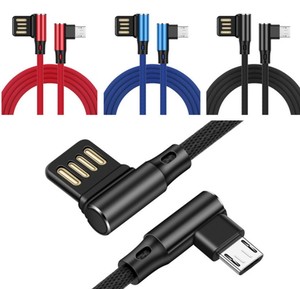 2 M 6 Feet 90 Độ Vải Bện Kép Uốn Cong Hình Chữ L Phải Góc Sạc <span class=keywords><strong>Micro</strong></span> V8 Cáp Dữ Liệu <span class=keywords><strong>Usb</strong></span> 2 M 6 Feet - Product Image 5