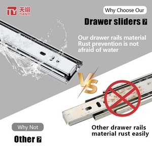 Modern 45mm Full Extension 3 Fold Telescopic Drawer Slide <b>Hardware</b> Furniture for <b>Kitchen</b> Bathroom & Bedroom Cabinets - Product Image 4