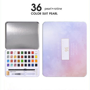 Set di colori ad <span class=keywords><strong>acqua</strong></span> per pittura ad acquerello solido professionale 12/36/48 colori <span class=keywords><strong>In</strong></span> scatola di latta - Product Image 4