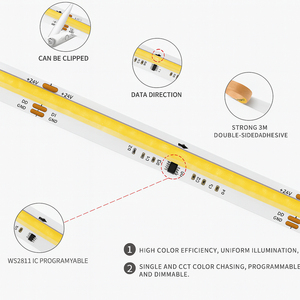 Flusso d'acqua corrente intelligente 24v pannocchia luce striscia 360Led/m Cri Ra 90 App <span class=keywords><strong>telecomando</strong></span> Wifi bianco corsa pannocchia <span class=keywords><strong>Led</strong></span> striscia <span class=keywords><strong>per</strong></span> la casa - Product Image 6