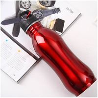 Bouteille d'eau isotherme en acier inoxydable à paroi simple, en forme de gourde, avec poignée, pour le sport et l'extérieur, vente en gros