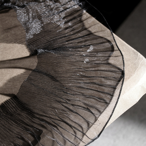 <span class=keywords><strong>Tissu</strong></span> de conception pour robe de mariée et robe d'enfant, <span class=keywords><strong>blanc</strong></span>, transparent, à bords volantés, à dentelle large, <span class=keywords><strong>plissé</strong></span> tridimensionnel, effet vague et effet de transparence - Product Image 6