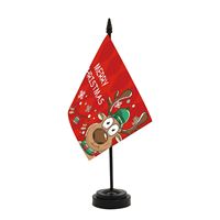 Drapeau de bureau de Noël 14x21cm en gros, personnalisable avec impression numérique, pour usage sur le bureau