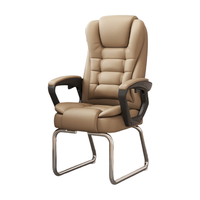 Chaise de bureau de direction ergonomique en cuir à pieds fixes, moderne, de haute qualité et à prix abordable, sans roulettes