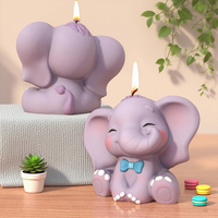 Moule en silicone 3D mignon en forme d'éléphant pour bougie aromatique, plâtre décoratif en forme d'éléphant, facile à démouler et réutilisable, marque Yaolan