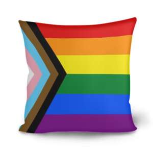 Progresso di alta qualità in poliestere/lino/cotone materiale LGBT arcobaleno Gay Pride bandiera federa - Product Image 1