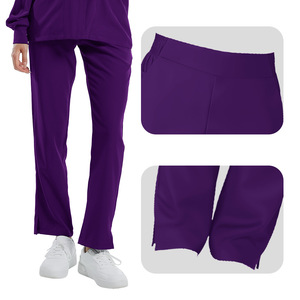 Temu Women's Scrub Set Long Sleeve Stretch Knitted Moisture Wicking Hospital Uniform Split Set Full Size Coverage - Product Image 3